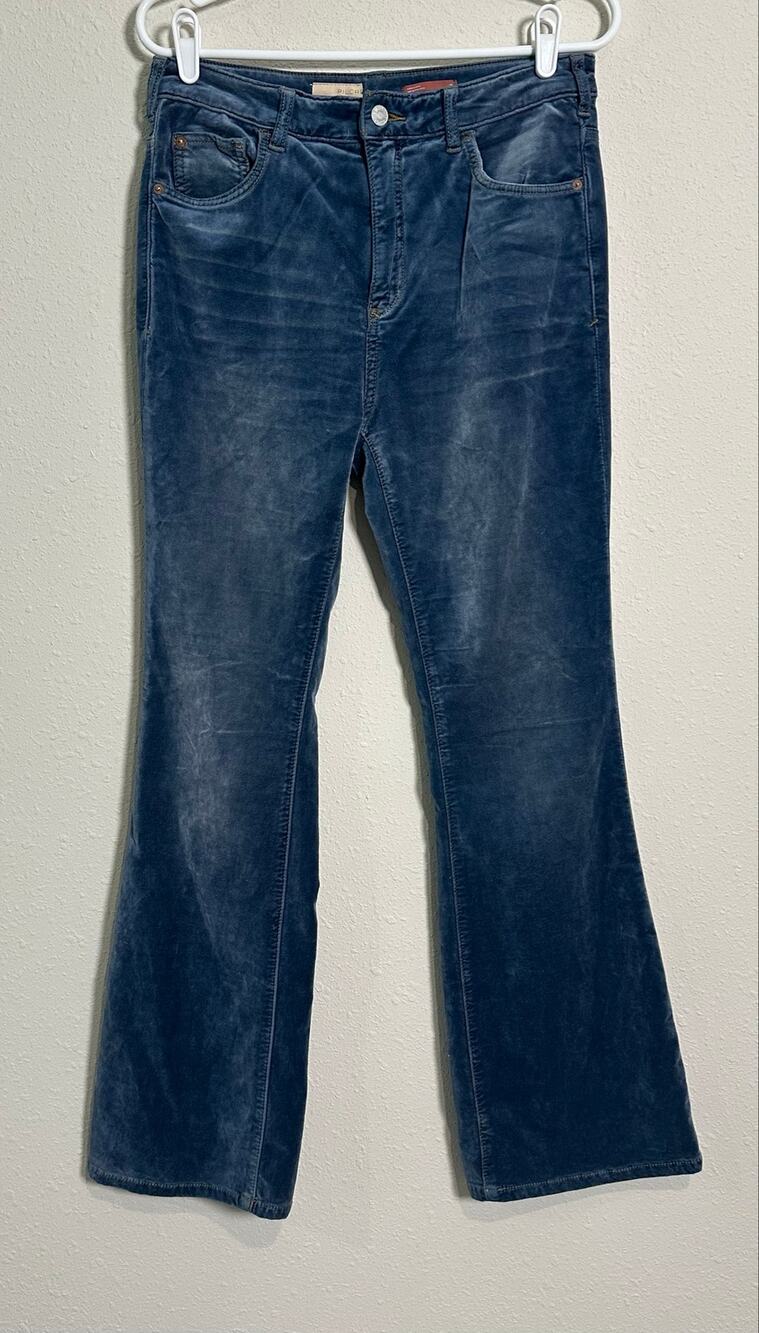 Anthropologie Pilcro Velvet Blue Jeans Pants Bootcut Size 29